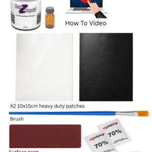 black and white puncture repair kit